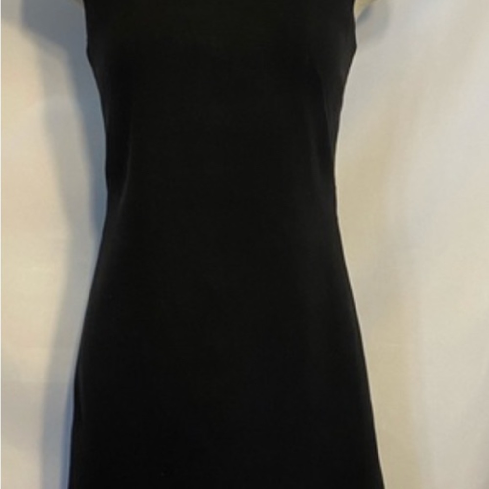 White House Black Market Black Dress with rhinestone and pearl Embellished Neck - Picture 3 of 11